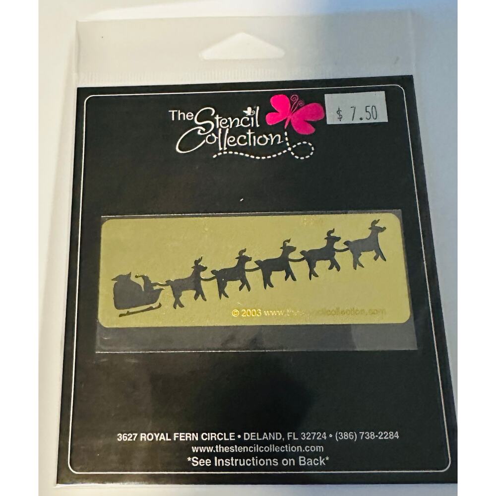 New- Brass Stencil- Santa & His Reindeer on the Sleigh